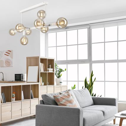 Luster na štapu ASTRID 8xE27/60W/230V bijela