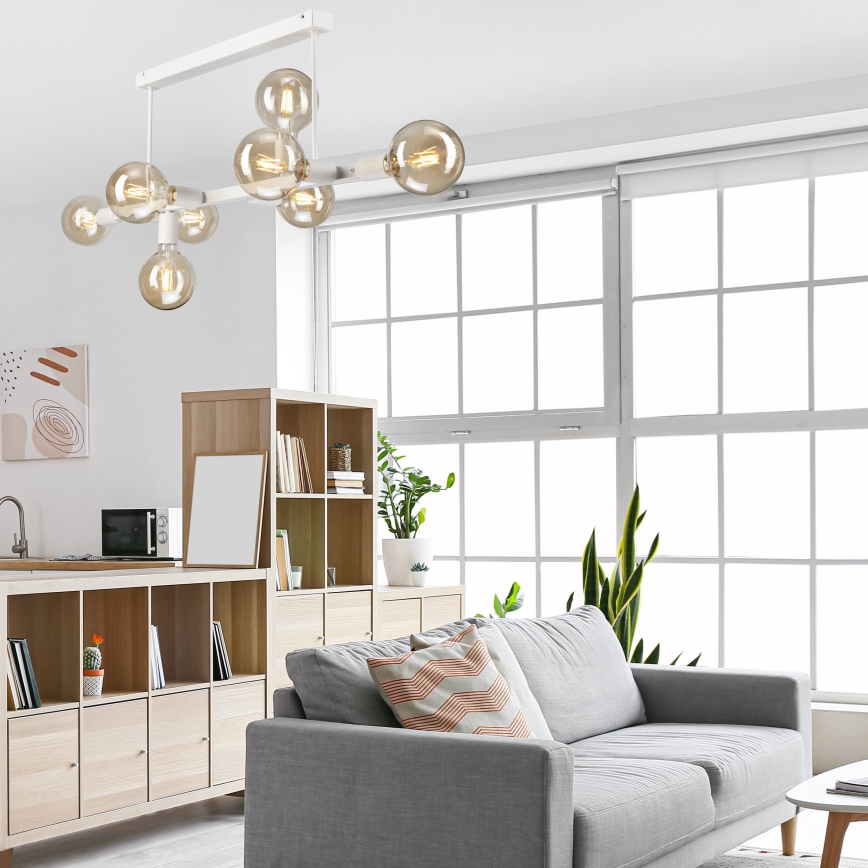 Luster na štapu ASTRID 8xE27/60W/230V bijela
