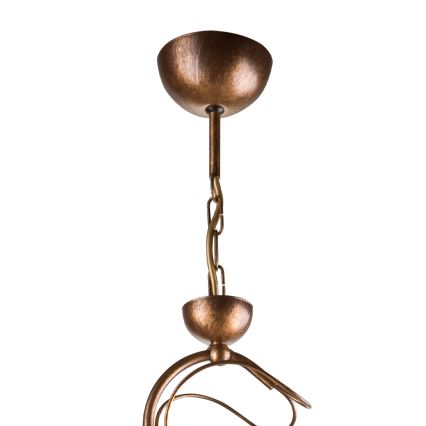 Luster na štapu COBRA 1xE27/60W/230V Ø 30 cm brončana/patina
