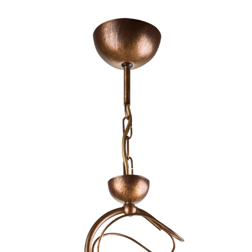 Luster na štapu COBRA 1xE27/60W/230V Ø 30 cm brončana/patina
