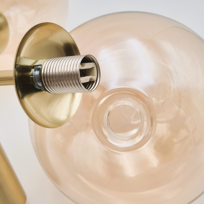 Luster na štapu GEORGIA 3xG9/5W/230V zlatna/dimno bež