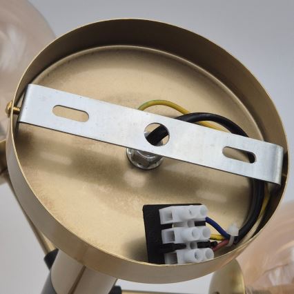 Luster na štapu GEORGIA 3xG9/5W/230V zlatna/dimno bež