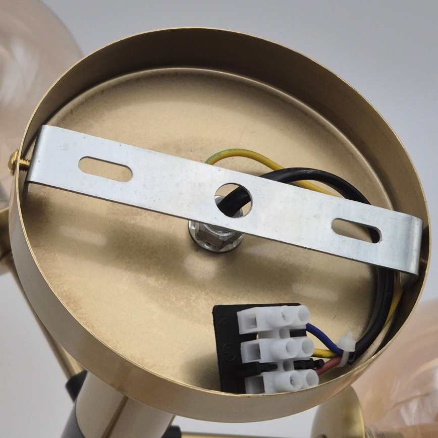 Luster na štapu GEORGIA 3xG9/5W/230V zlatna/dimno bež