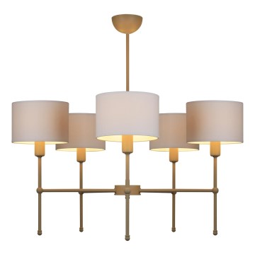 Luster na štapu MADELA 5xE14/40W/230V bijela/bež