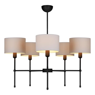 Luster na štapu MADELA 5xE14/40W/230V bijela/crna