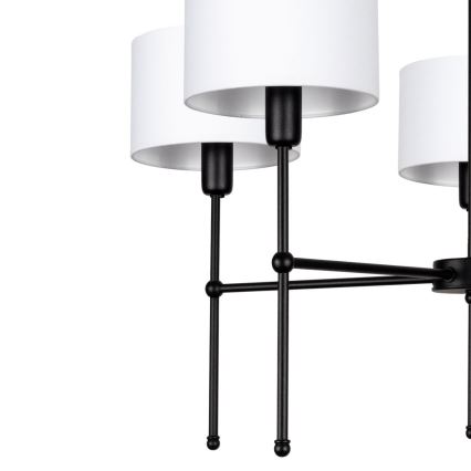 Luster na štapu MADELA 5xE14/40W/230V bijela/crna