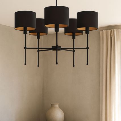 Luster na štapu MADELA 5xE14/40W/230V crna