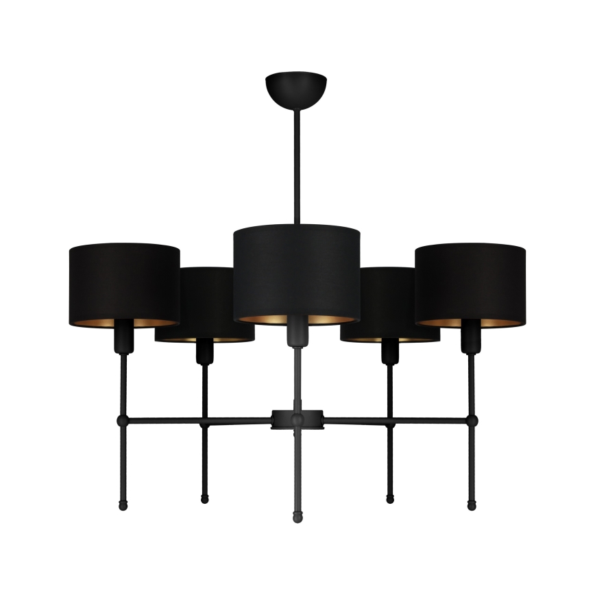 Luster na štapu MADELA 5xE14/40W/230V crna