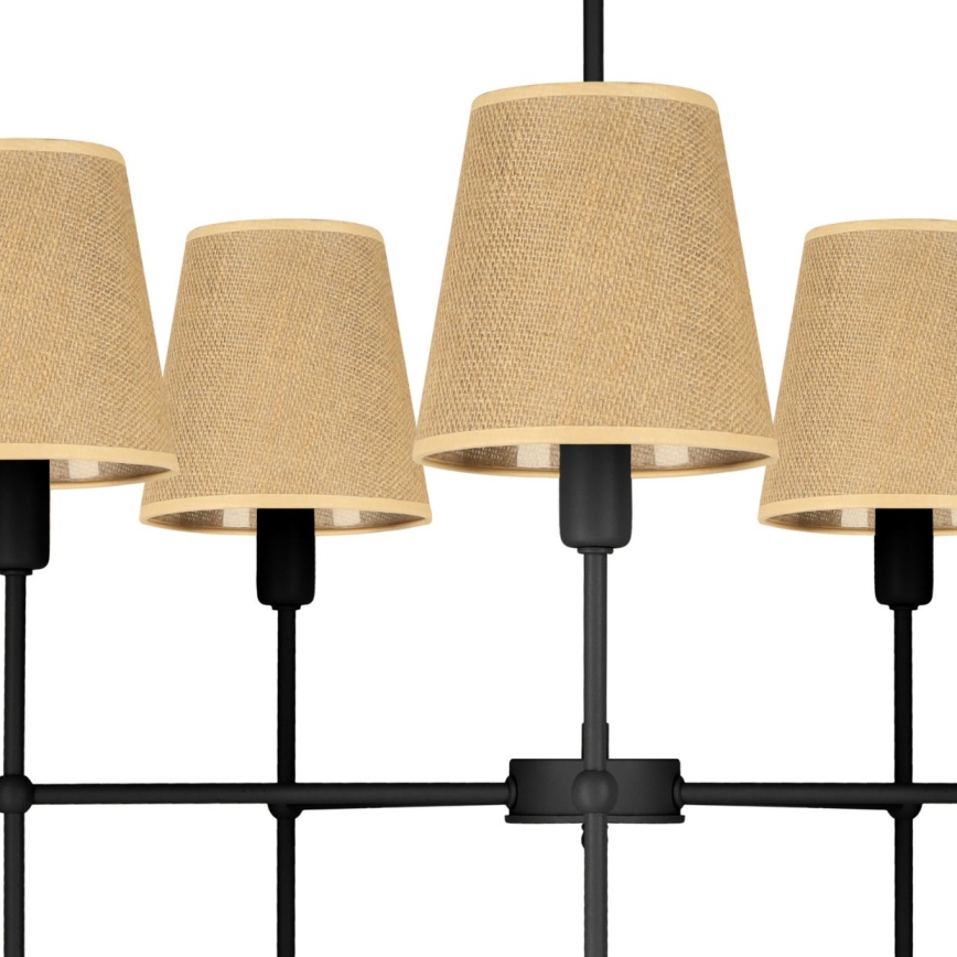 Luster na štapu MADELA 5xE14/40W/230V juta/crna