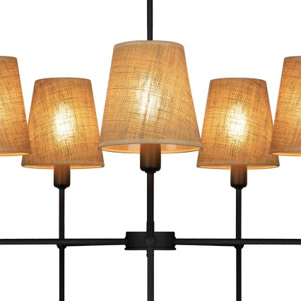 Luster na štapu MADELA 5xE14/40W/230V juta/crna