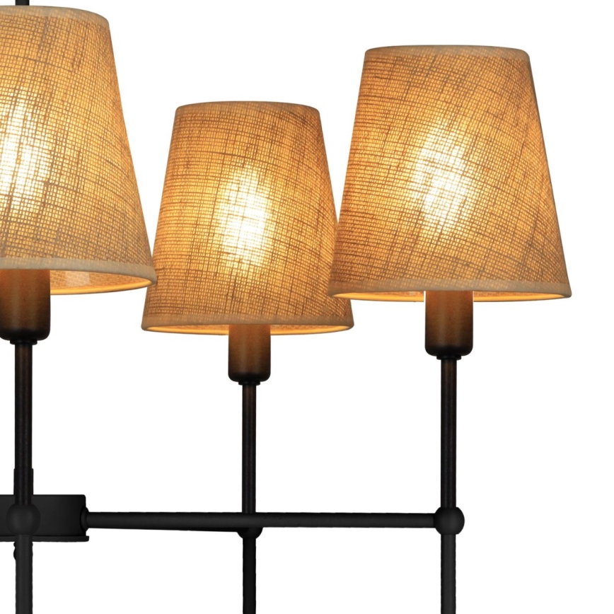 Luster na štapu MADELA 5xE14/40W/230V juta/crna