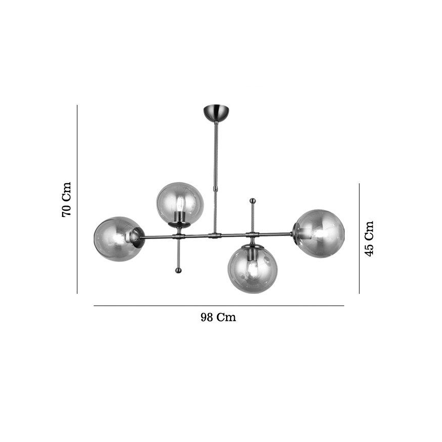 Luster na štapu POLINO 4xE27/40W/230V brončana