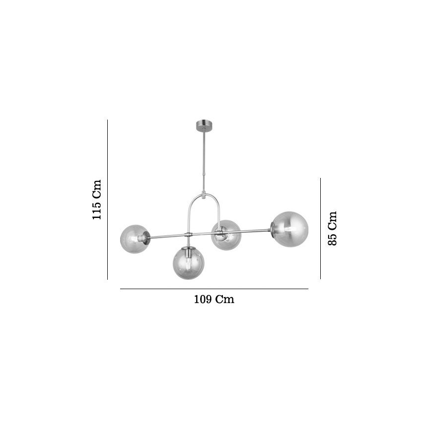 Luster na štapu POLINO 4xE27/40W/230V zlatni