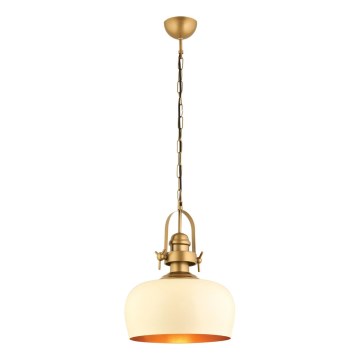 Luster na užadici MONZA 1xE27/40W/230V promjer 30 cm kremasta/bronzana