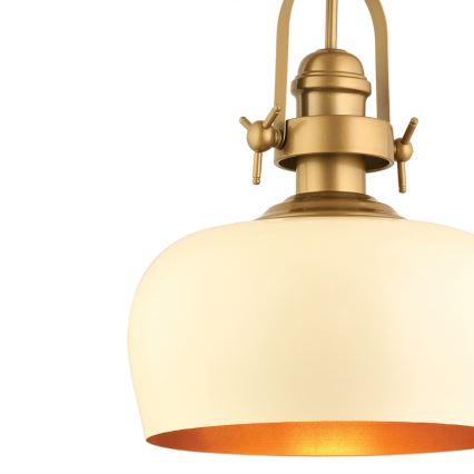 Luster na užadici MONZA 1xE27/40W/230V promjer 30 cm kremasta/bronzana