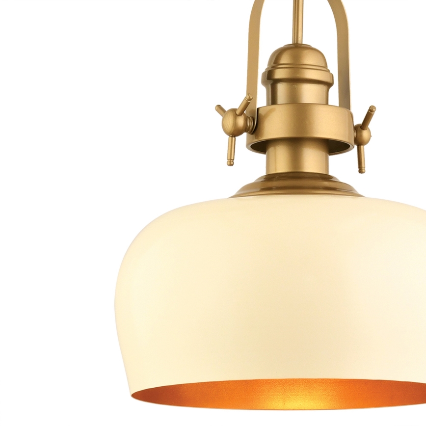 Luster na užadici MONZA 1xE27/40W/230V promjer 30 cm kremasta/bronzana