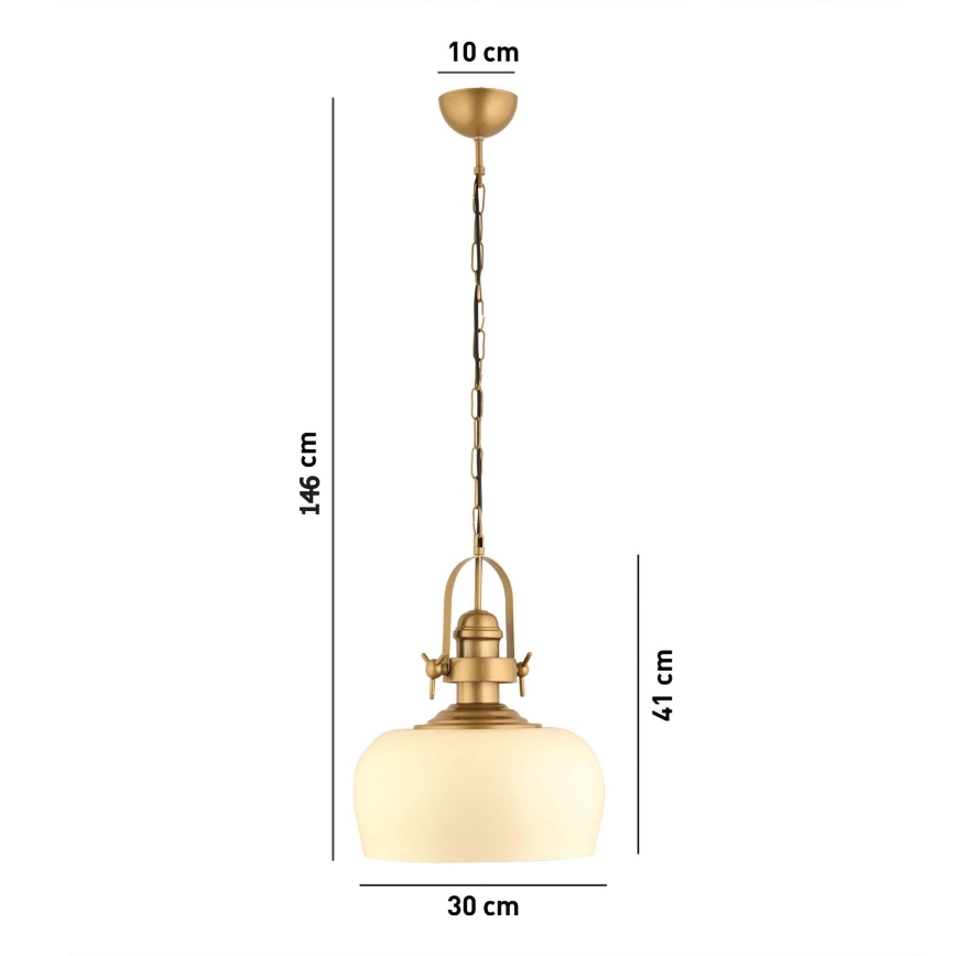 Luster na užadici MONZA 1xE27/40W/230V promjer 30 cm kremasta/bronzana