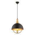 Luster na uže MONZA 1xE27/40W/230V promjer 30 cm crna/zlatna