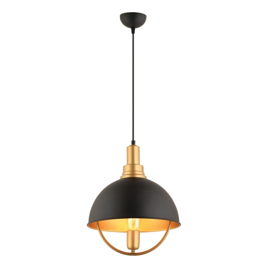 Luster na uže MONZA 1xE27/40W/230V promjer 30 cm crna/zlatna