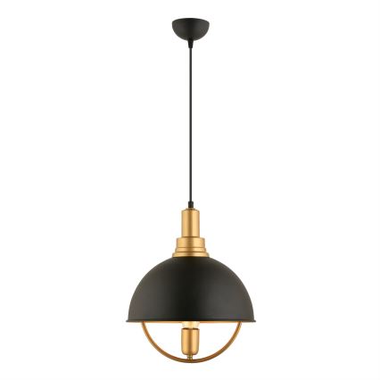 Luster na uže MONZA 1xE27/40W/230V promjer 30 cm crna/zlatna