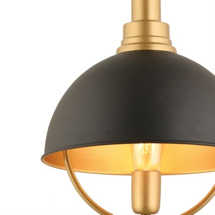 Luster na uže MONZA 1xE27/40W/230V promjer 30 cm crna/zlatna