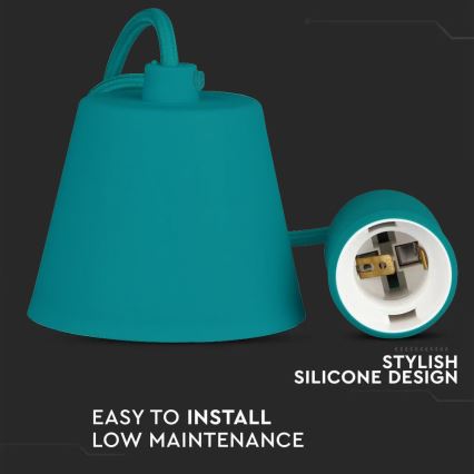 Luster na užetu 1xE27/60W/230V tirkizna