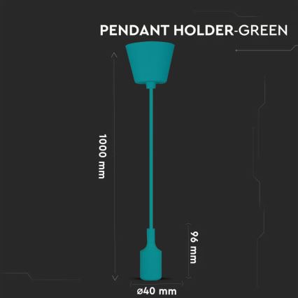 Luster na užetu 1xE27/60W/230V tirkizna