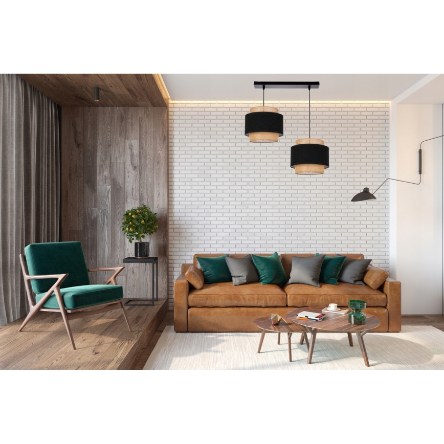 Luster na užetu 2xE27/60W/230V bež boja