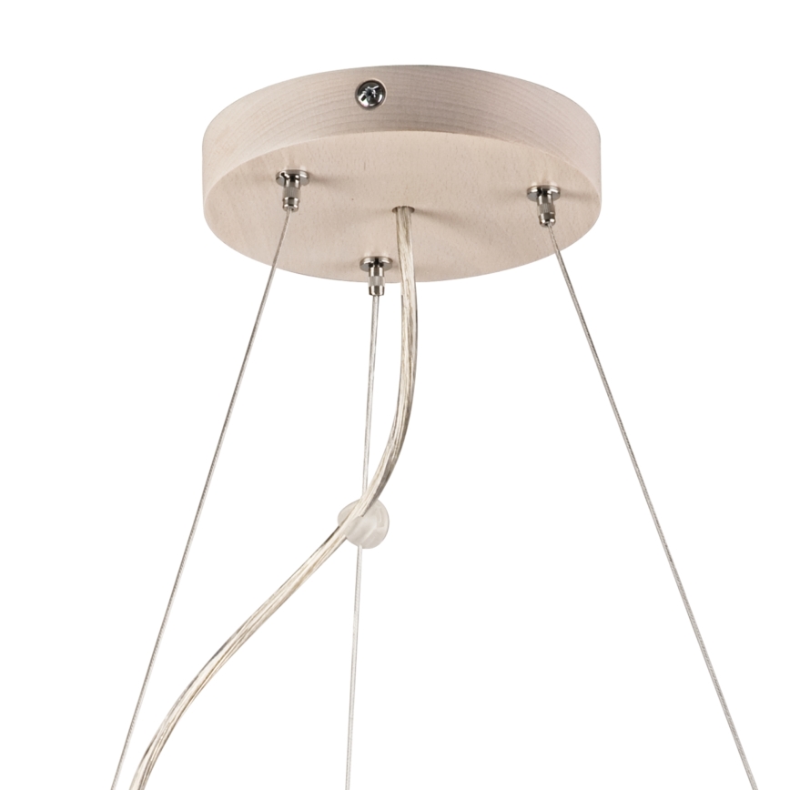 Luster na užetu 3xE27/60W/230V ? 47 cm borovina