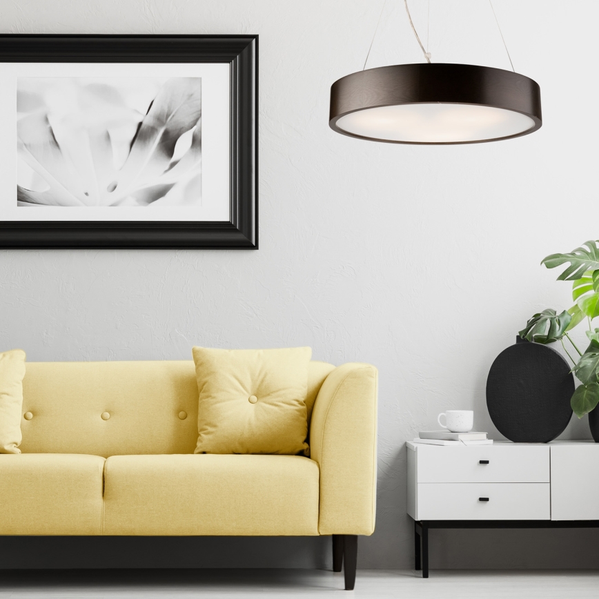 Luster na užetu 3xE27/60W/230V ? 47 cm borovina