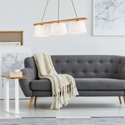 Luster na užetu AIDA 3xE27/60W/230V hrast