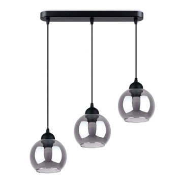 Luster na užetu ALINO 3xE27/60W/230V crna