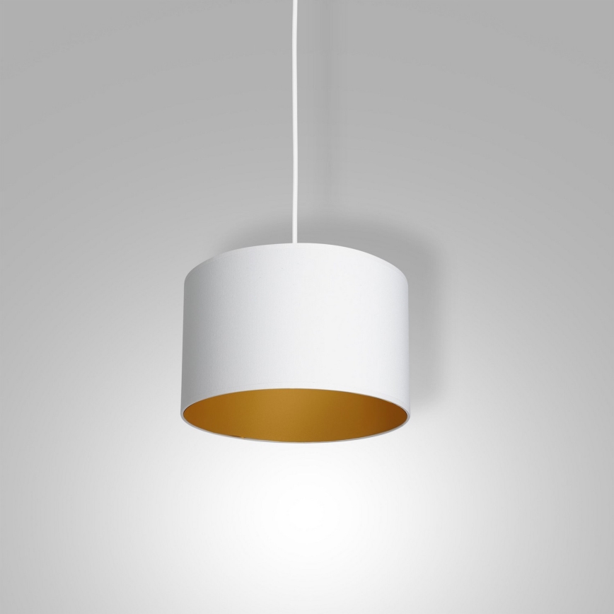 Luster na užetu ARDEN 1xE27/60W/230V promjer 25 cm bijela/zlatna