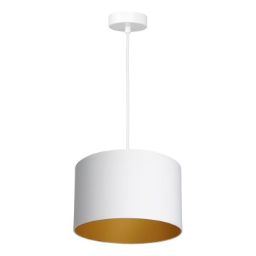 Luster na užetu ARDEN 1xE27/60W/230V promjer 25 cm bijela/zlatna