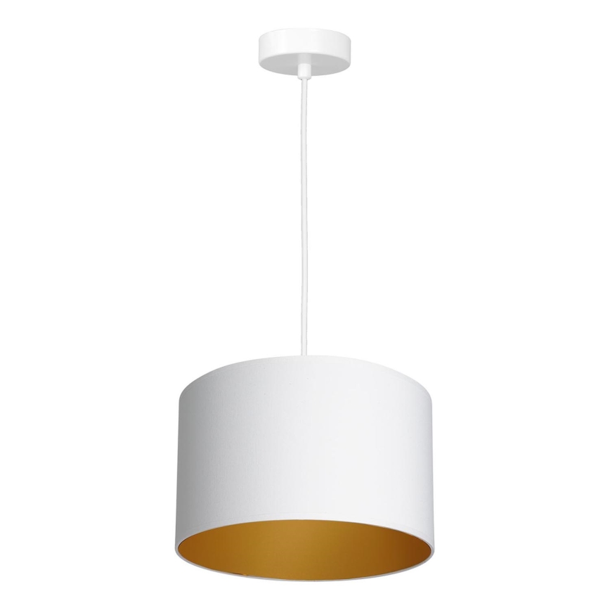 Luster na užetu ARDEN 1xE27/60W/230V promjer 25 cm bijela/zlatna