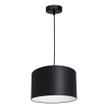 Luster na užetu ARDEN 1xE27/60W/230V promjer 25 cm crna/bijela