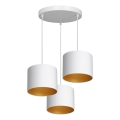 Luster na užetu ARDEN 3xE27/60W/230V bijela/zlatna