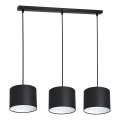 Luster na užetu ARDEN 3xE27/60W/230V crna/bijela