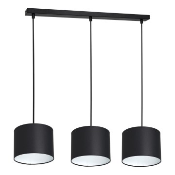 Luster na užetu ARDEN 3xE27/60W/230V crna/bijela