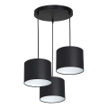 Luster na užetu ARDEN 3xE27/60W/230V crna/bijela