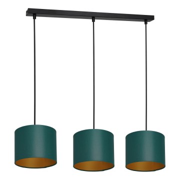 Luster na užetu ARDEN 3xE27/60W/230V zelena/zlatna
