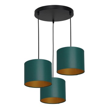 Luster na užetu ARDEN 3xE27/60W/230V zelena/zlatna