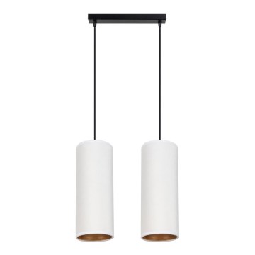Luster na užetu AVALO 2xE27/60W/230V bijela/mesing