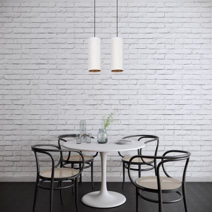 Luster na užetu AVALO 2xE27/60W/230V bijela/mesing
