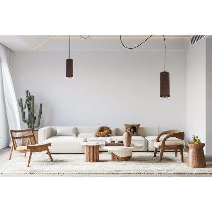 Luster na užetu AVALO 2xE27/60W/230V pauk smeđa/mesingana