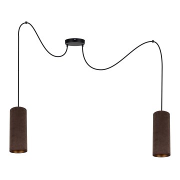 Luster na užetu AVALO 2xE27/60W/230V pauk smeđa/mesingana