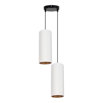 Luster na užetu AVALO 2xE27/60W/230V promjer 20 cm bijela/mesing
