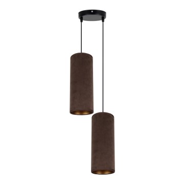 Luster na užetu AVALO 2xE27/60W/230V promjer 20 cm smeđa/mesingana