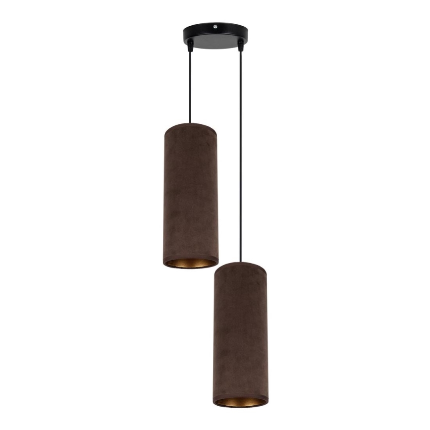 Luster na užetu AVALO 2xE27/60W/230V promjer 20 cm smeđa/mesingana