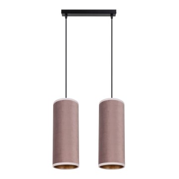 Luster na užetu AVALO 2xE27/60W/230V ružičasta/mesing